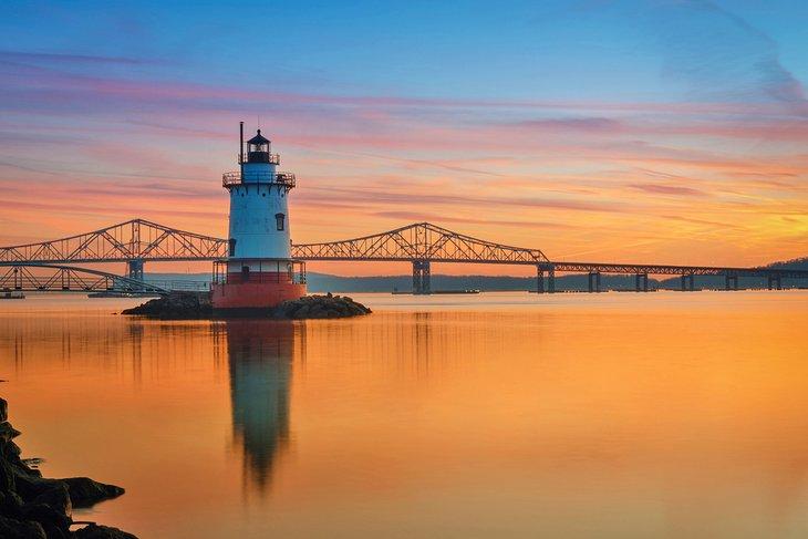 Tarrytown Leuchtturm bei Sonnenuntergang