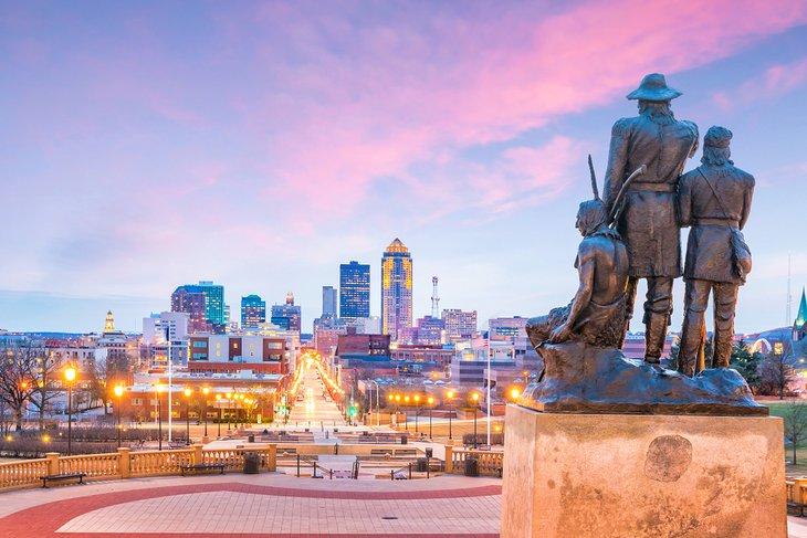 Skyline de Des Moines, vu du Capitole