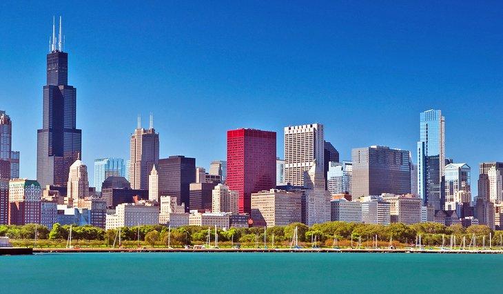 Horizonte de Chicago en verano
