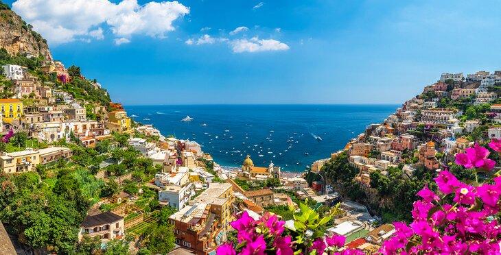 Verano en Positano, Costa de Amalfi, Italia