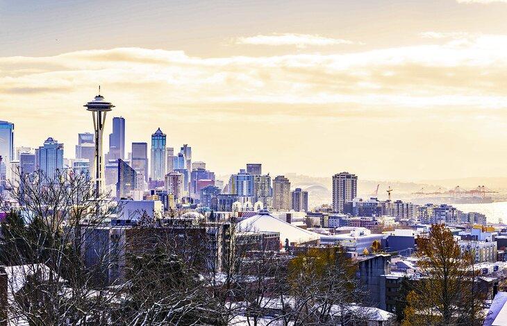Vue sur Seattle en hiver