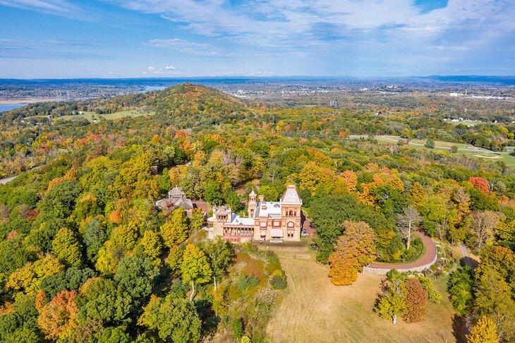 Luftaufnahme des Olana State Historic Site, Hudson, New York
