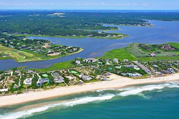 Vista aérea de los Hamptons