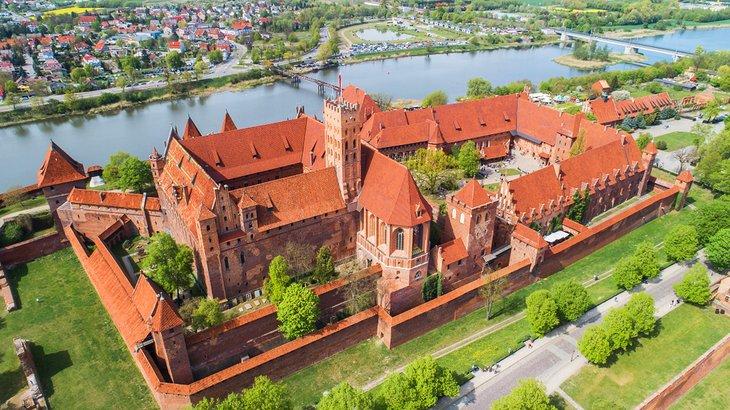 Vista aérea del castillo de Malbork