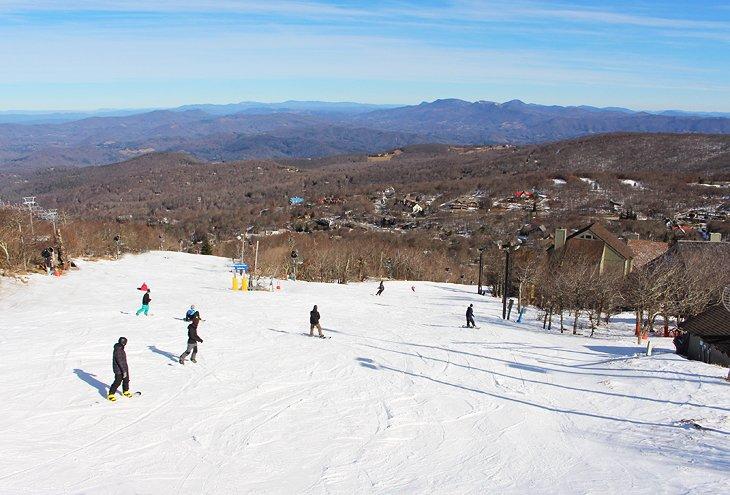 Vista desde la terraza superior en Beech Mountain