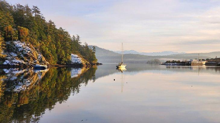 Bassin de Sooke après une chute de neige en hiver