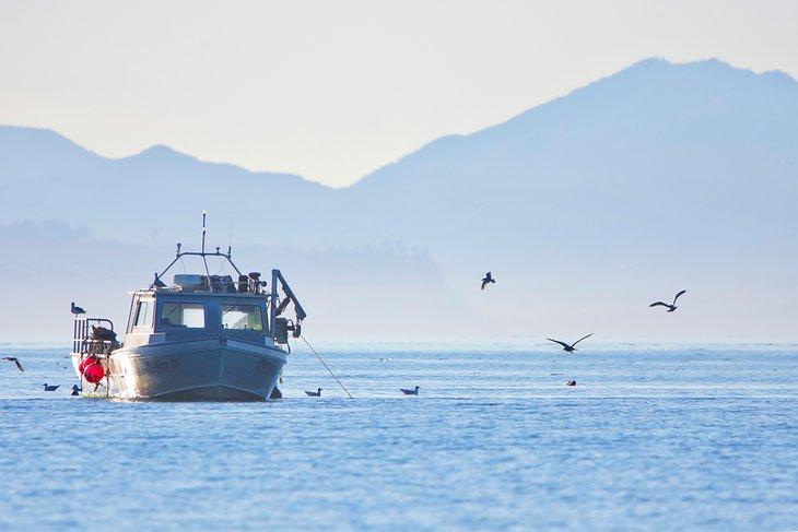 Bateau de pêche au large de Sooke