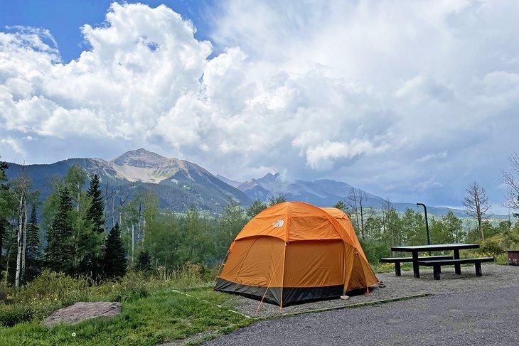 Vista desde el Camping Sunshine cerca de Telluride