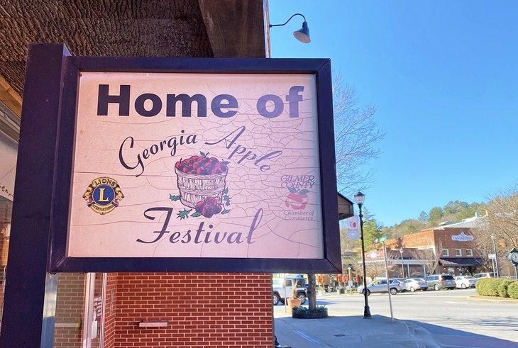 Schild des Georgia Apple Festival in Ellijay