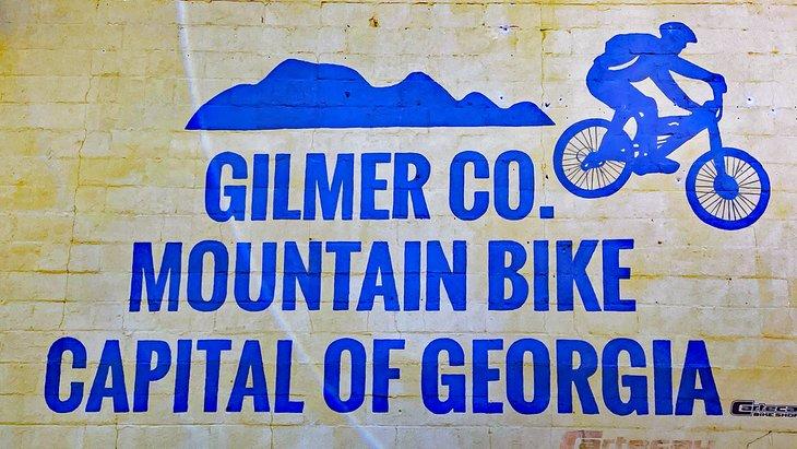 Mountainbike-Schild in Ellijay