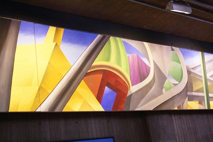 Fresque des scènes d'Arlington à la station de métro Rosslyn