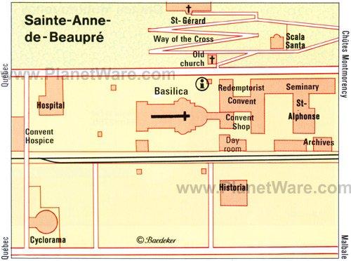 Mapa de Sainte-Anne-de-Beaupré - Atracciones Turísticas