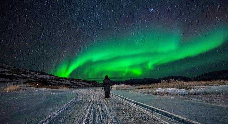 Luces del norte en Kangerlussuaq, Groenlandia