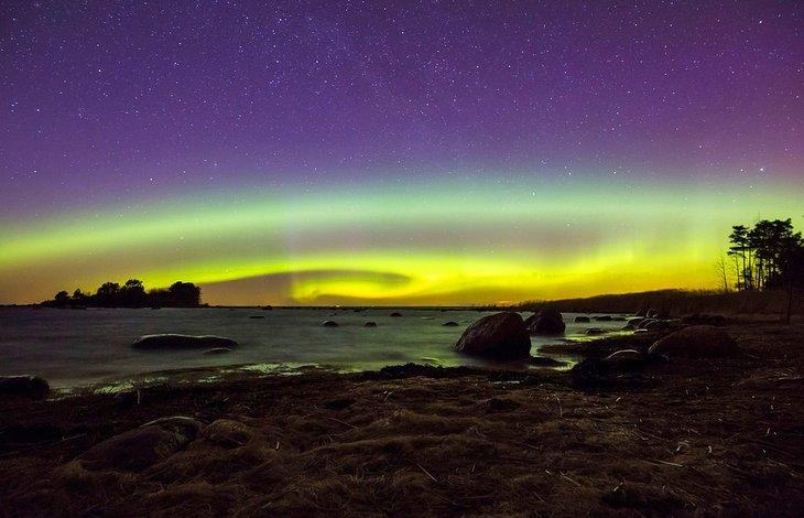 Las luces del norte sobre Estonia