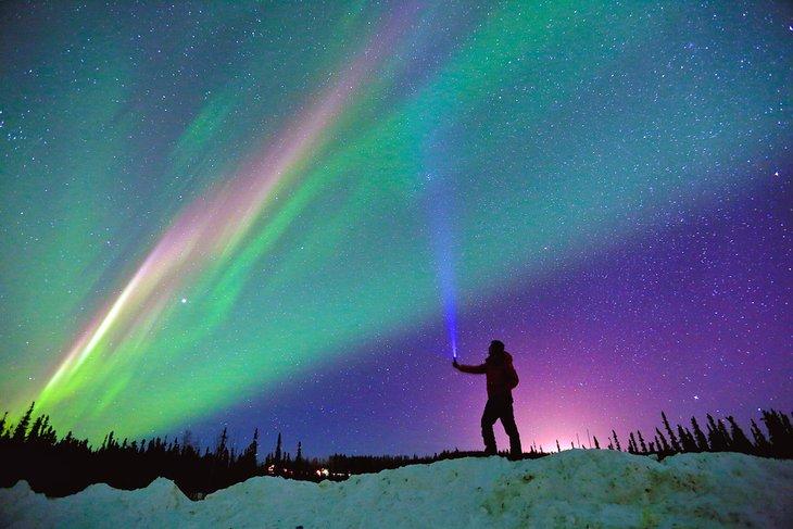 Luces del norte en Fairbanks, Alaska