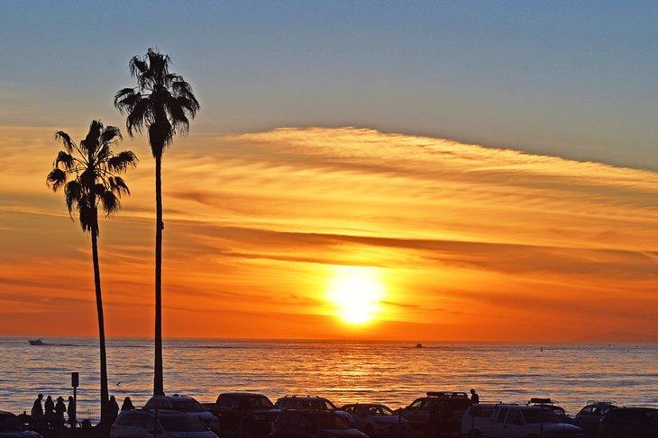Coucher de soleil à Doheny State Beach