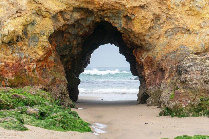 Túnel en la Playa Estatal de Pescadero