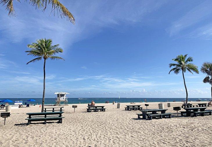 Mesas de picnic en Fort Lauderdale Beach Park