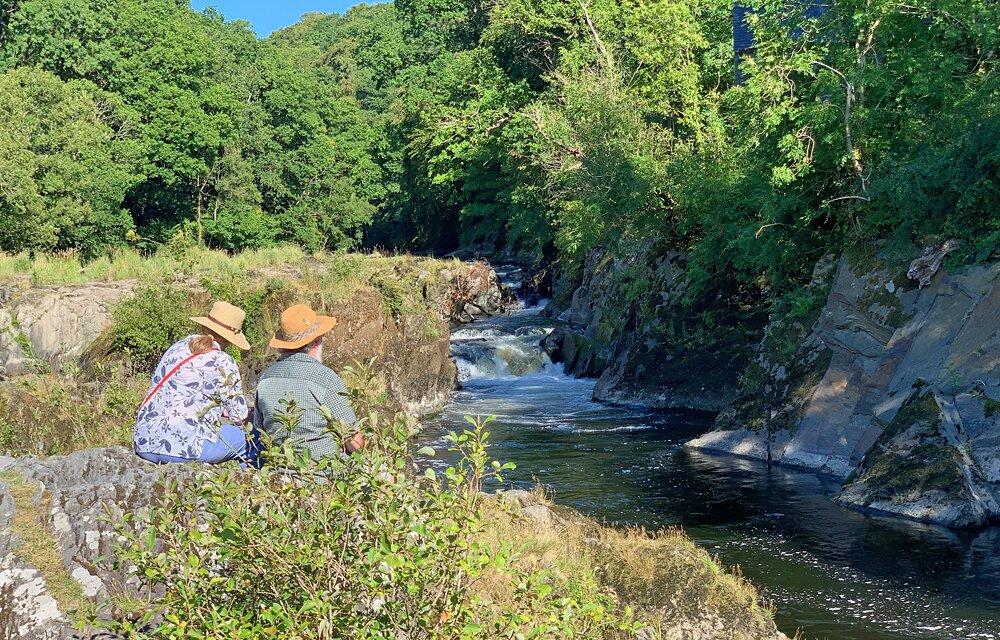 Couple enjoying Cenarth Falls