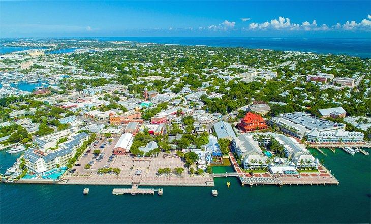 Vista aérea de Mallory Square y Key West