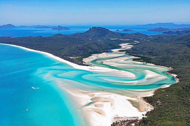 Vista general de la Playa Whitehaven, Queensland, Australia
