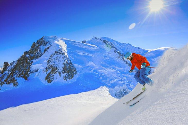 Esquiar Vallee Blanche justo fuera de Chamonix