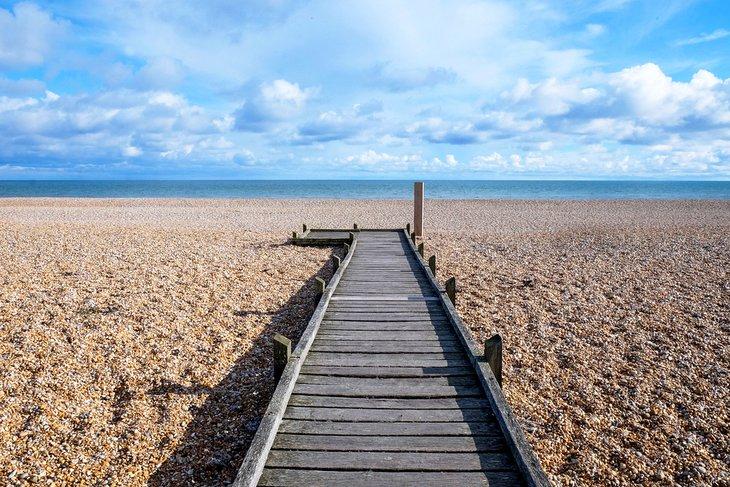 Holzsteg am Dungeness Beach