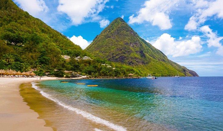 Schöner Strand in St. Lucia