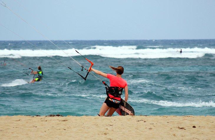 Kitesurfista en Kite Beach