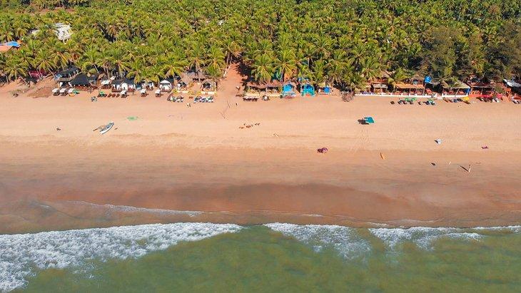 Vue aérienne de la plage d'Agonda