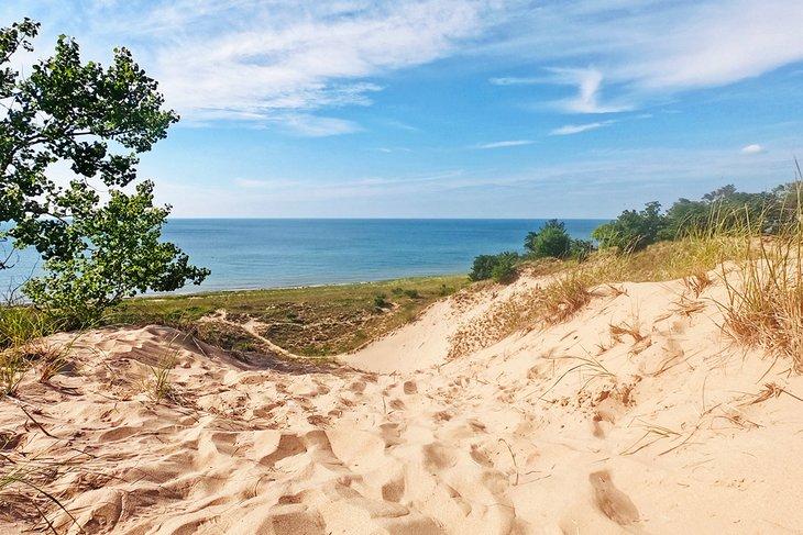 Blick auf den Lake Michigan vom Indiana Dunes State Park
