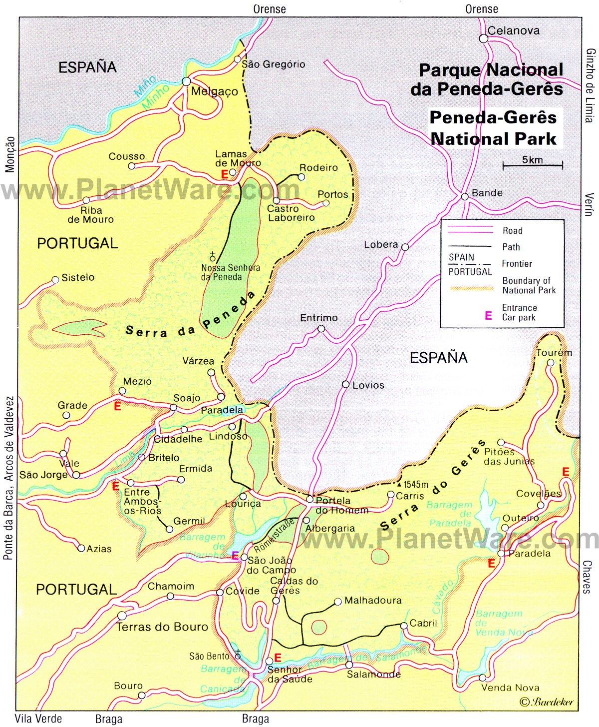 Mapa del Parque Nacional da Peneda-Gerês - Diseño