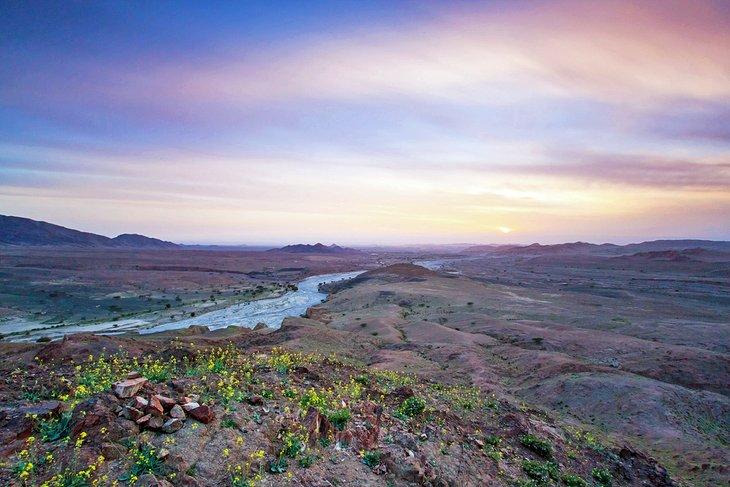 Puesta de sol en la Reserva Natural de Feynan