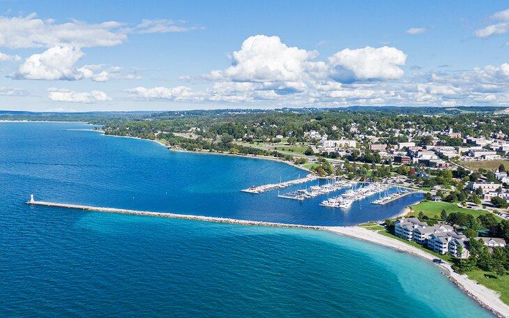 Vista aérea de Petoskey, Michigan