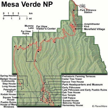 Karte von Mesa Verde National Park