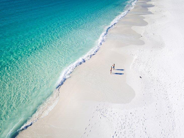 Vista aérea de Hyams Beach, Jervis Bay, Nueva Gales del Sur