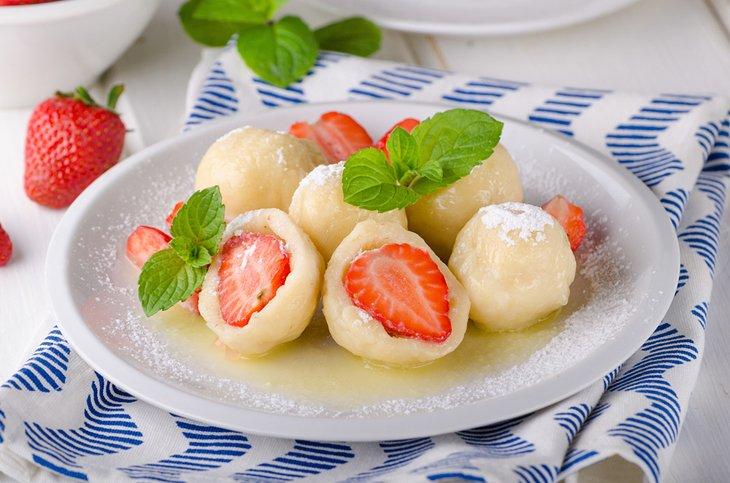 Dumplings de fresa checos
