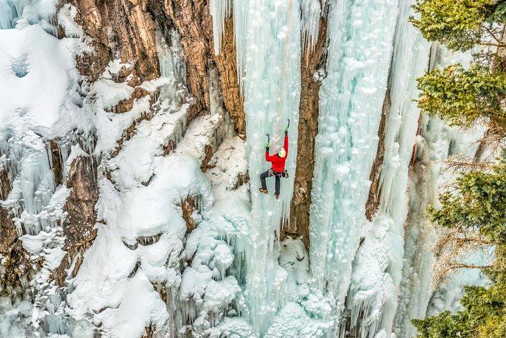Escalador de hielo en Ouray Ice Park