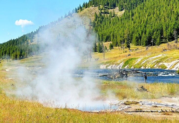 Pêche sur la Firehole River