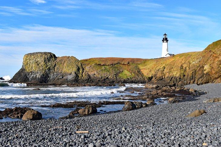 Plage de galets, Yaquina Head