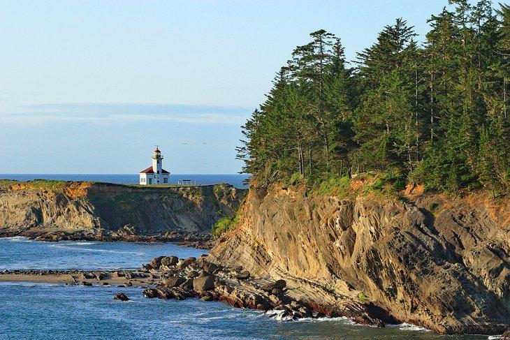Cape Arago Lighthouse from Sunset Bay State Park