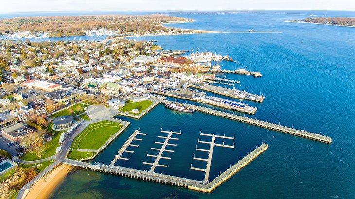 Luftaufnahme von Greenport, NY
