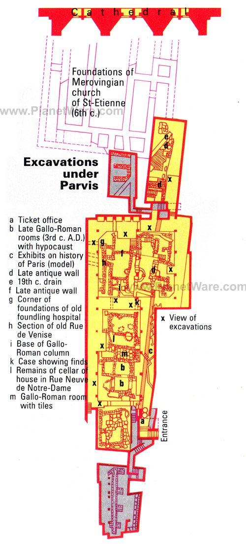 Excavaciones bajo Parvis - Mapa