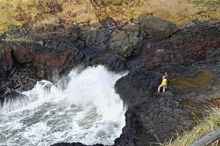 Devil's Churn en el área escénica de Cape Perpetua