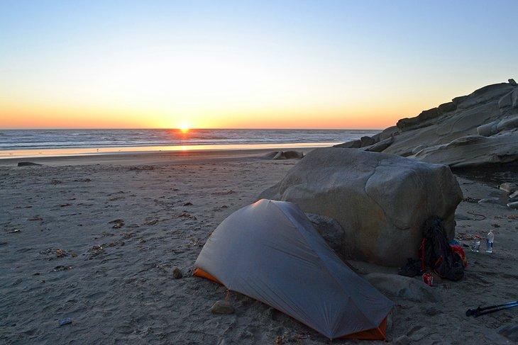 Camping en el Sendero de la Costa de Oregón