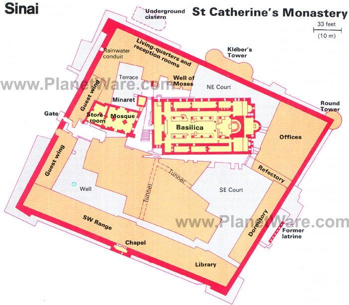 Sinaí - Mapa de planta del Monasterio de Santa Catalina
