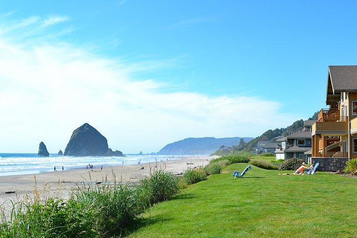 Casas frente a la playa en Cannon Beach