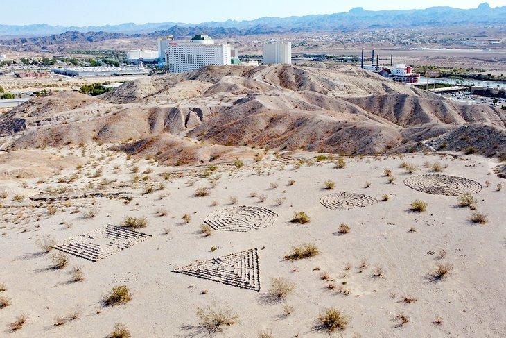 Vue aérienne des labyrinthes de Laughlin