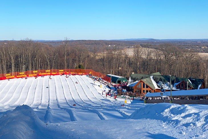 Área de tubing Boulder Ridge en Liberty Mountain Resort