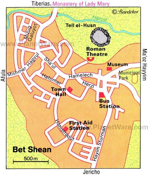 Bet Shean Karte - Touristische Attraktionen